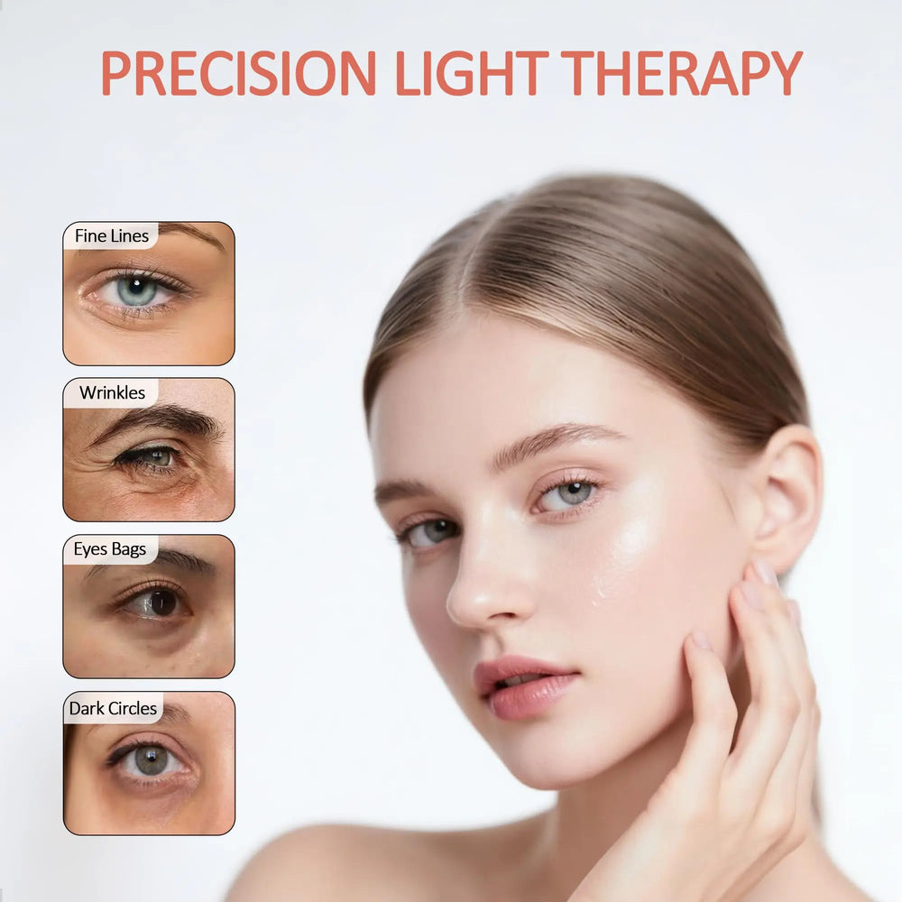Under Eye Red Light Therapy Device, 4 Modes Red Light Therapy Glasses, Red 650NM Red Light Eye Mask for The Treatment of Eye Bag