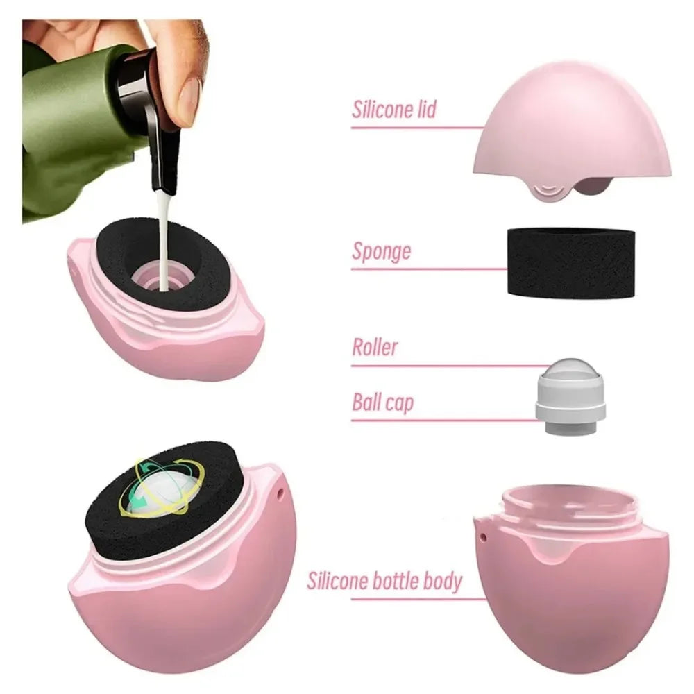 1PCS Suncream Applicator Silicone Lotion Applicator Refillable Roll On Sponge Applicator for Kids Adult Empty Refillable Bottles