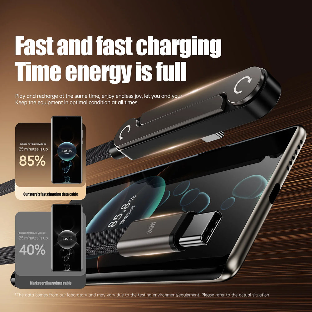 240W 2 in 1 Fast Charging Foldable Bracket Data Cable Stand Type C to Type-C OTG Data Wire for Iphone 15 16 17 Samsung Xiaomi