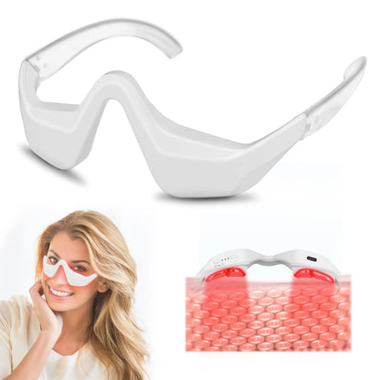 Under Eye Red Light Therapy Device, 4 Modes Red Light Therapy Glasses, Red 650NM Red Light Eye Mask for The Treatment of Eye Bag