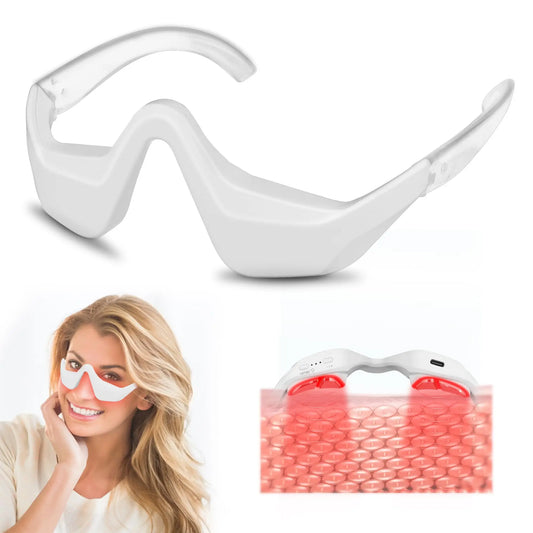 Under Eye Red Light Therapy Device, 4 Modes Red Light Therapy Glasses, Red 650NM Red Light Eye Mask for The Treatment of Eye Bag
