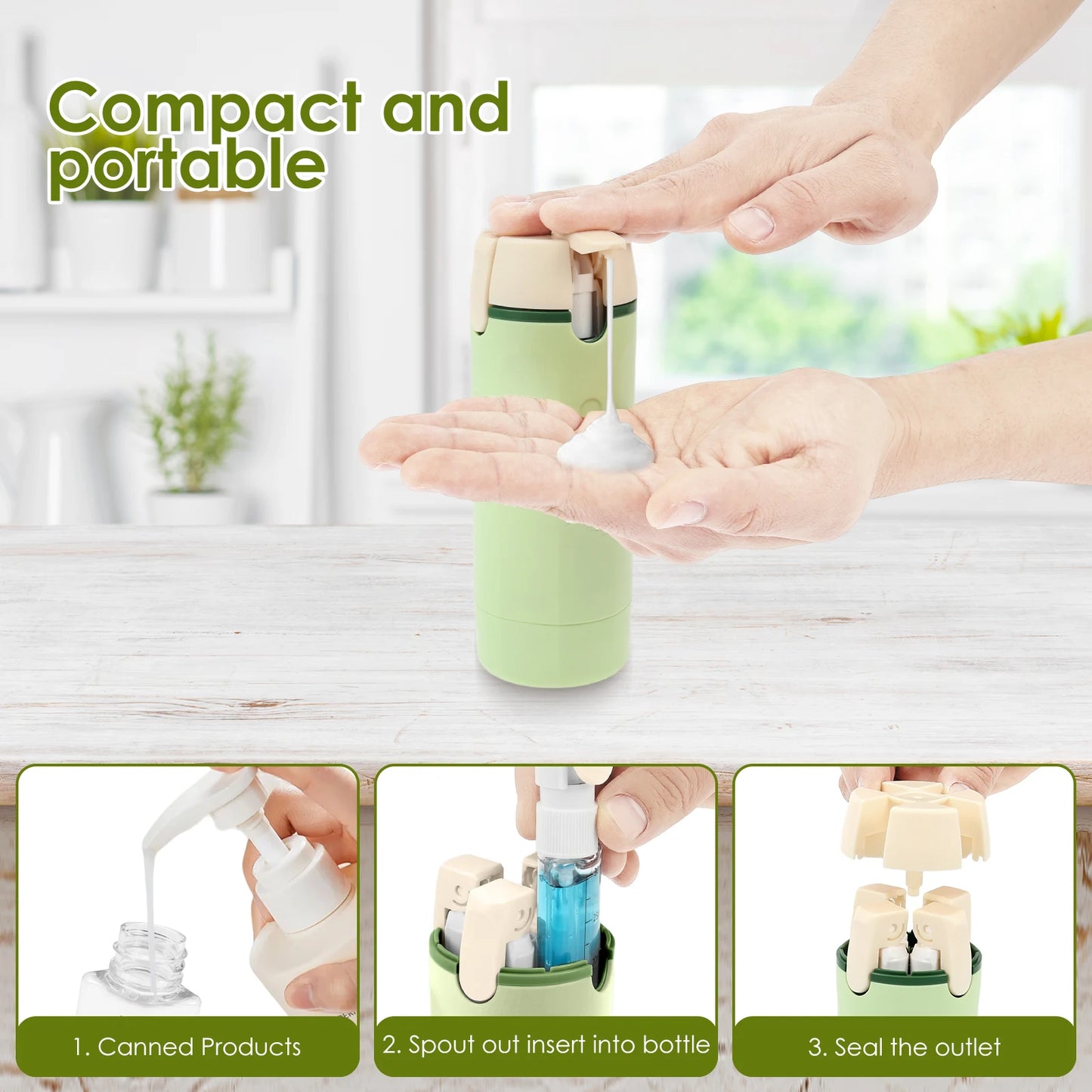 4 in 1 Travel Dispenser Bottle Plastic Toiletry Container Bottle Portable Leak Proof Travel Bottles for Shampoo and Conditioner