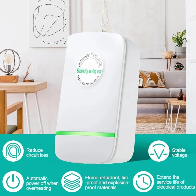 Energy Saving Device Household Power Saver Plug in Reduces Energy Costs Stabilize Voltage and Protect Circuit