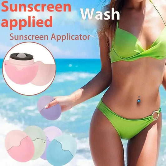 1PCS Suncream Applicator Silicone Lotion Applicator Refillable Roll On Sponge Applicator for Kids Adult Empty Refillable Bottles