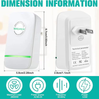 Energy Saving Device Household Power Saver Plug in Reduces Energy Costs Stabilize Voltage and Protect Circuit