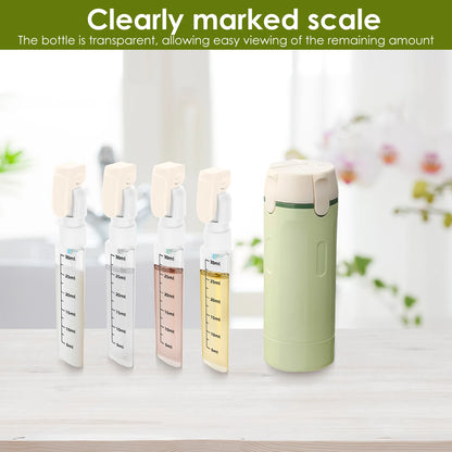 4 in 1 Travel Dispenser Bottle Plastic Toiletry Container Bottle Portable Leak Proof Travel Bottles for Shampoo and Conditioner