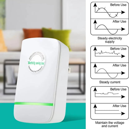 Energy Saving Device Household Power Saver Plug in Reduces Energy Costs Stabilize Voltage and Protect Circuit