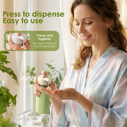 4 in 1 Travel Dispenser Bottle Plastic Toiletry Container Bottle Portable Leak Proof Travel Bottles for Shampoo and Conditioner
