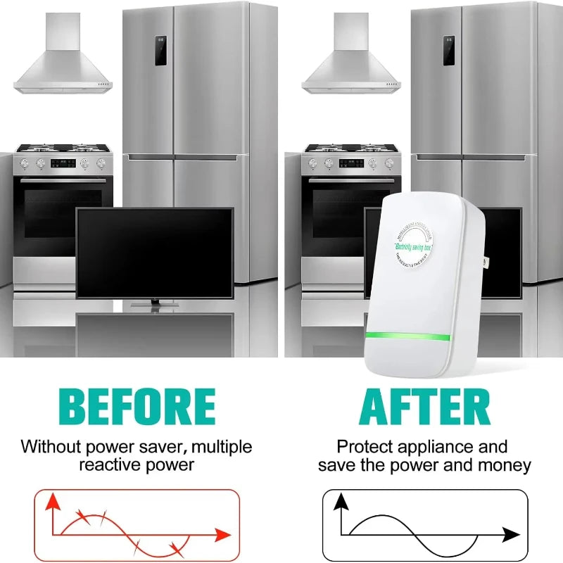 Energy Saving Device Household Power Saver Plug in Reduces Energy Costs Stabilize Voltage and Protect Circuit